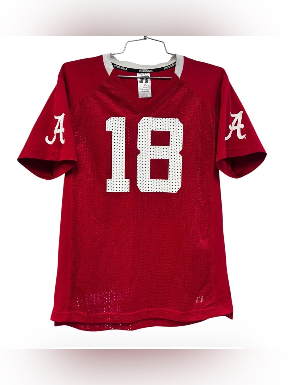 Russell Athletic Alabama Crimson Tide Youth #18 Red Football Jersey Lg.(10-12)